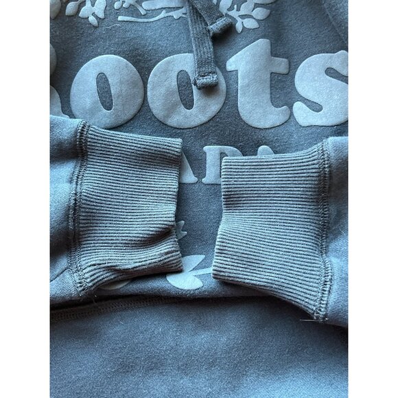 Roots Mens Hoodie Pullover Hooded Sweatshirt S/P Black Logo Kangaroo Pocket - Picture 4 of 8